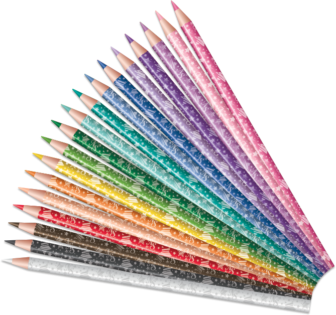 Tubi di matite colorate e album assortiti