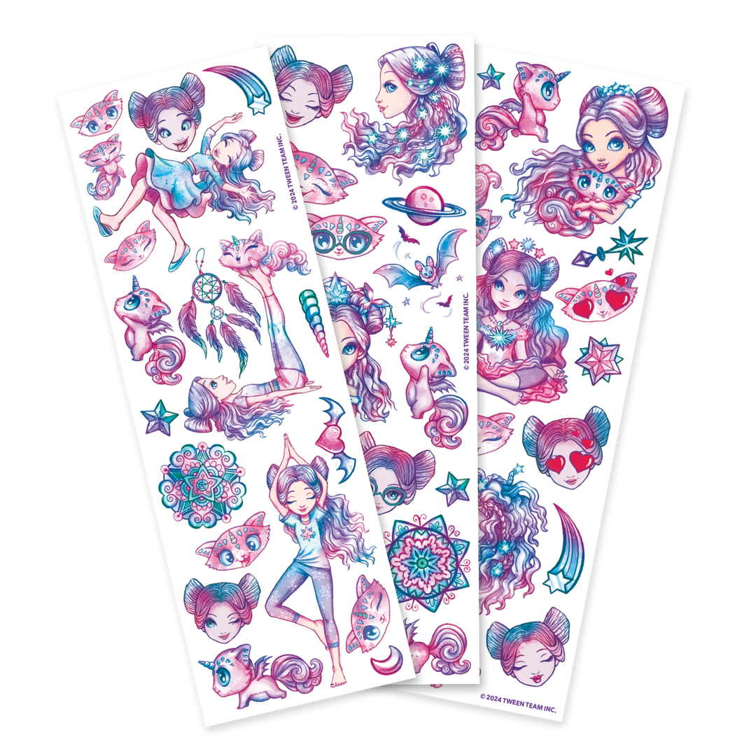Sortiment an temporären Mini-Tattoos
