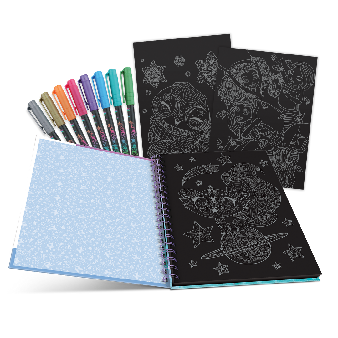 Livre de coloriage à pages noires (Encre métallisée)