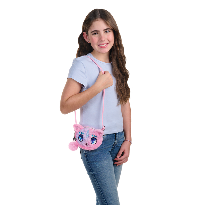 Fuzzy Crossbody Coin Purse - Stella